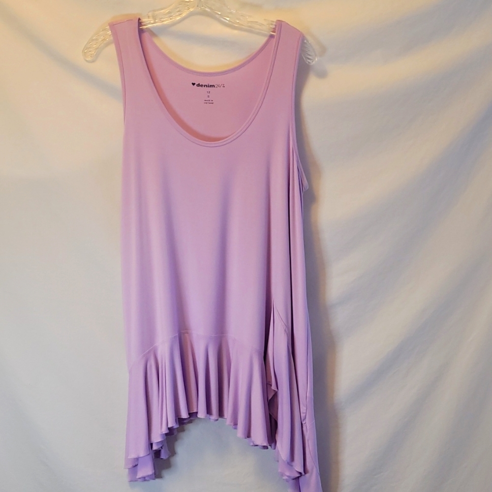 Ladies tunic with ruffle detail